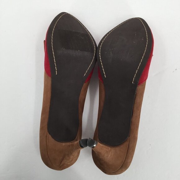 Pilcro and the Letter press Kaila brown suede pumps shoe Anthropologie heel 7 - Picture 8 of 8